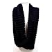 Chunky Thick Black Knit Circle Eternity Ring Scarf