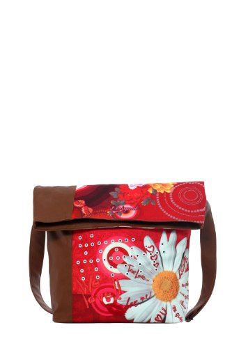 Desigual Ibiza Tropicana Shoulder Bag,Strawberry Red,One Size