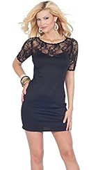 Sophisticated Sequined Lace Glittering Fitted Elbow Length Sleeves Sweetheart Cocktail Bodycon Dress/Club Dress/Mini Dress 