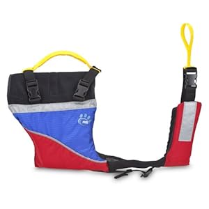 MTI Adventurewear UnderDog Canine Life Jacket, Blue Ripstop/Red, Large