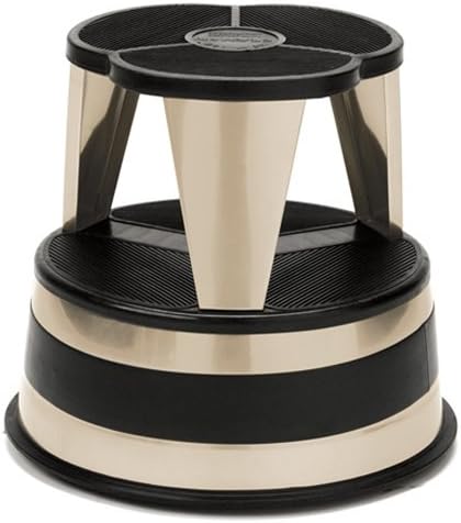 Original Kik-Step Steel Step Stool, 15-5/8 dia. x 14h, 500lb Capacity, Beige