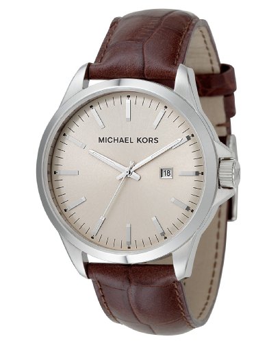 MICHAEL Michael Kors Mens Brown Leather Strap Watch