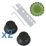 GTMax 2 Pack Grey Controller Thumbsticks + Opening Tool for Microsoft Xbox 360 + Green Cup Pad