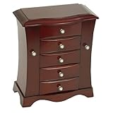 Mele & Co. Bette Cherry Finish Jewelry Chest