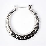 Sterling Silver Plain Hoop Earrings - Size: 45mm