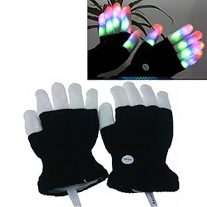 LED Colorful Flashing Finger Lighting Gloves