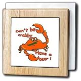 Dont be crabby have a beer - 6 Inch Tile Napkin Holder