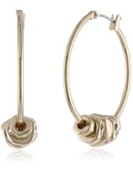 Kenneth Cole New York "Jet" Geometric Bead Hoop Earrings