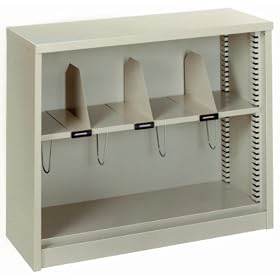 Lyon PP902291 Desk High Contemporary Bookcase, 36" Width x 12" Depth x 29" Height, Putty
