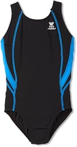 TYR Sport Boys' Alliance Durafast Splice Maxback Swim Suit (Black/Blue, 26)