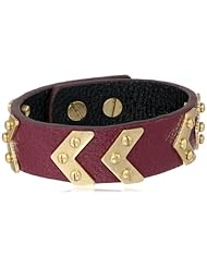 The SAK Signature Chevron Leather Bordeaux Bracelet, 8.25"