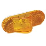 RoadPro RP-6164A Amber White Base 6.5 x 2.25 Oval Sealed Light with Dome and 3-Prong Connector