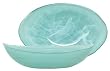 Colorful Recycled Art Glass Large Green Boat Bowl 13 1/4" x 8 3/4" x 3 1/4"