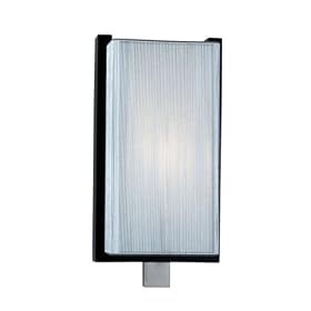 Nova Lighting 6308 Cascade Sconce, Brushed Nickel with Dark Brown Wood & Silver String Shade