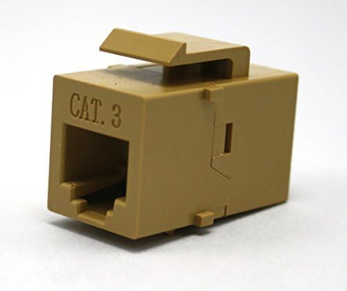 (5 Pack)CAT3 Keystone Coupler RJ11/12 Female to Female UTP inline Coupler Beige