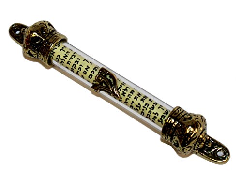 1 X Gold Plated Mezuzah and Scroll