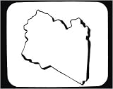Decorated Mouse Pad with map, "black and white", Libya, geograpy, region, Africa, outline, area, land