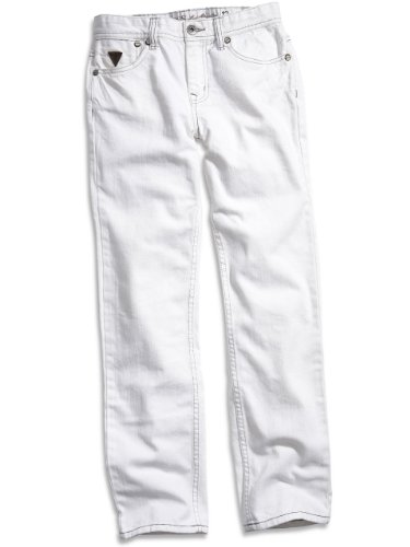 GUESS Kids Boys Big Boy White-Wash Brit Rocker Jeans, WHITE (10)