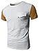 H2H Mens Slub Cotton Crew Neck T-shirts with Non-pocket