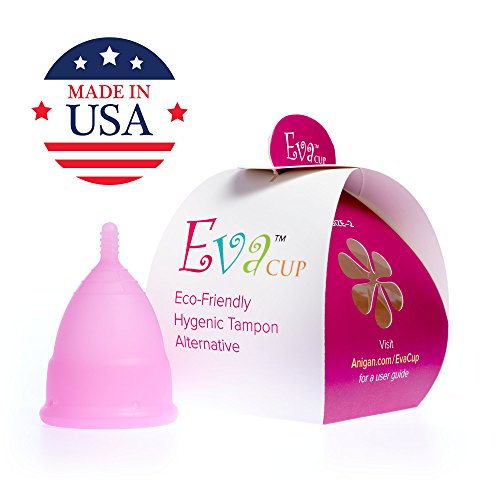 Anigan EvaCup Menstrual Cup, Reusable Period Cups - Tampon and Pad Alternative - Regular and Heavy Flow (Large, Cherry Blossom)