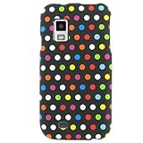 Hard Snap-on Shield With RAINBOW DOTS POLKA Design Rubberized Faceplate Cov ....