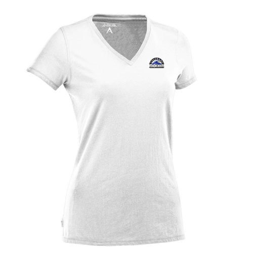Colorado Rockies Ladies Tee - MLB Antigua Womens Dream T-Shirt - White