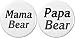 Set 2 Mama / Papa Bear 2.25â€ Large Pinback Buttons Pins Mom Mother Dad Father