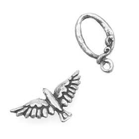Green Girl Studios Sterling Silver Bird Toggle Clasp Set (1)
