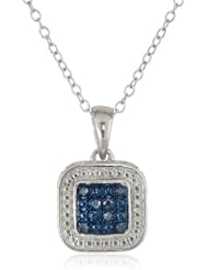Sterling Silver Diamond Square Pendant Necklace (0.10 cttw, H-I Color, I1-I2 Clarity), 18"