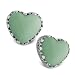 Carolyn Pollack Sterling Variscite Te Amo Heart Button Earrings