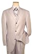 Extrema by Zanetti Silver Gray Stripes 130'S Italian Wool Wideleg Suit