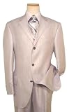 Extrema by Zanetti Silver Gray Stripes 130'S Italian Wool Wideleg Suit