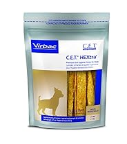 Virbac C.E.T. HEXtra Premium Oral Hygiene Chews for Dogs (1 Pouch), Small
