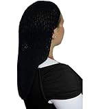 Black Extra Long Hair Net Snood - Large Crochet Hair Net Snood In Black