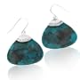 Large Southwestern Triangular Disc Genuine Turquoise Sterling Silver Earrings