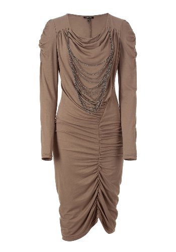 APART Damen Kleid/ Knielang Kleid mit Raffungen, Gr. 32, Braun (schlamm) Preisvergleich