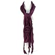 Winter Ruffle Layer Fringe 3D Flower Long Soft Stretch Knit Ski Scarf Wrap Purple