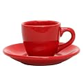 COLORcode Espresso Cup and Saucer Set Service for 4 - Rhubarb