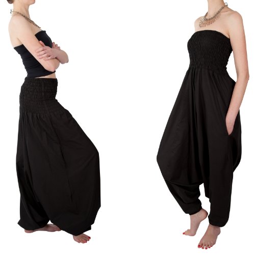  Pantalon Combi Maxi Harem, Noir