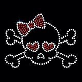 Women's Sweatshirt : Girly Skull with Bow - Trendy Embellished Rhinestone Design