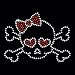 Youth T-Shirt : Girly Skull with Bow - Trendy Embellished Rhinestone Design