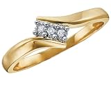 Diamond Promise Ring in Yellow and White Gold