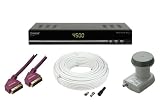 Schwaiger SATSET2011 Satanlage (Satelliten-Receiver, Universal Single-LNB, Scart-Kabel)