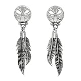 Sterling Silver Southwestern Feather Earrings