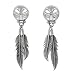 Sterling Silver Southwestern Feather Earrings