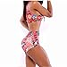 PGXT Women's Summer High Waisted Spandex Flower Print Bikini Swimwear Swimsuit