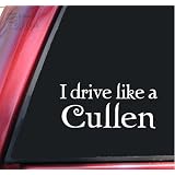 I drive like a Cullen Twilight Vinyl Decal Sticker - White