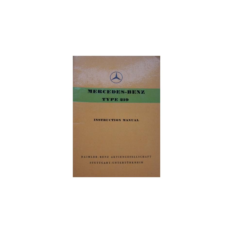 1957 mercedes benz 219 owners manual