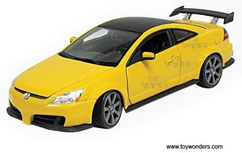 73146yl/4 Motormax - Honda Accord Custom Tuner Hard Top (1:18, Yellow) 73146 Diecast Car Model 1 18 Vehicle Toy Auto Automobile Metal by caromedia