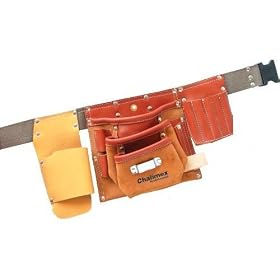 Chalimex 1161 ET 12 Pocket Electrician Tool Kit Red Heavy Duty Top Grain Leather
